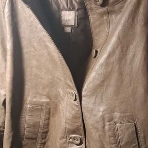 J. Jill Beige Leather Jacket